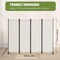 White Polyester Fabric Carbon Steel 4-Panel Room Divider Screen Foldable